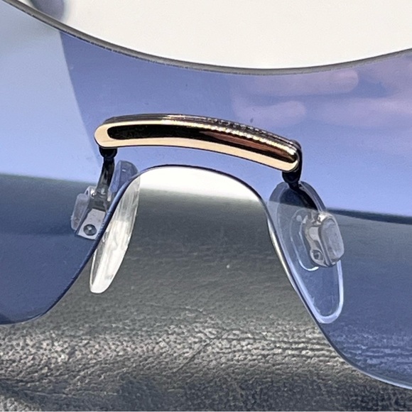Faberge VTG 23K GP Swarovski Crystal Blue Sunglasses Sunnies EUC main image 16